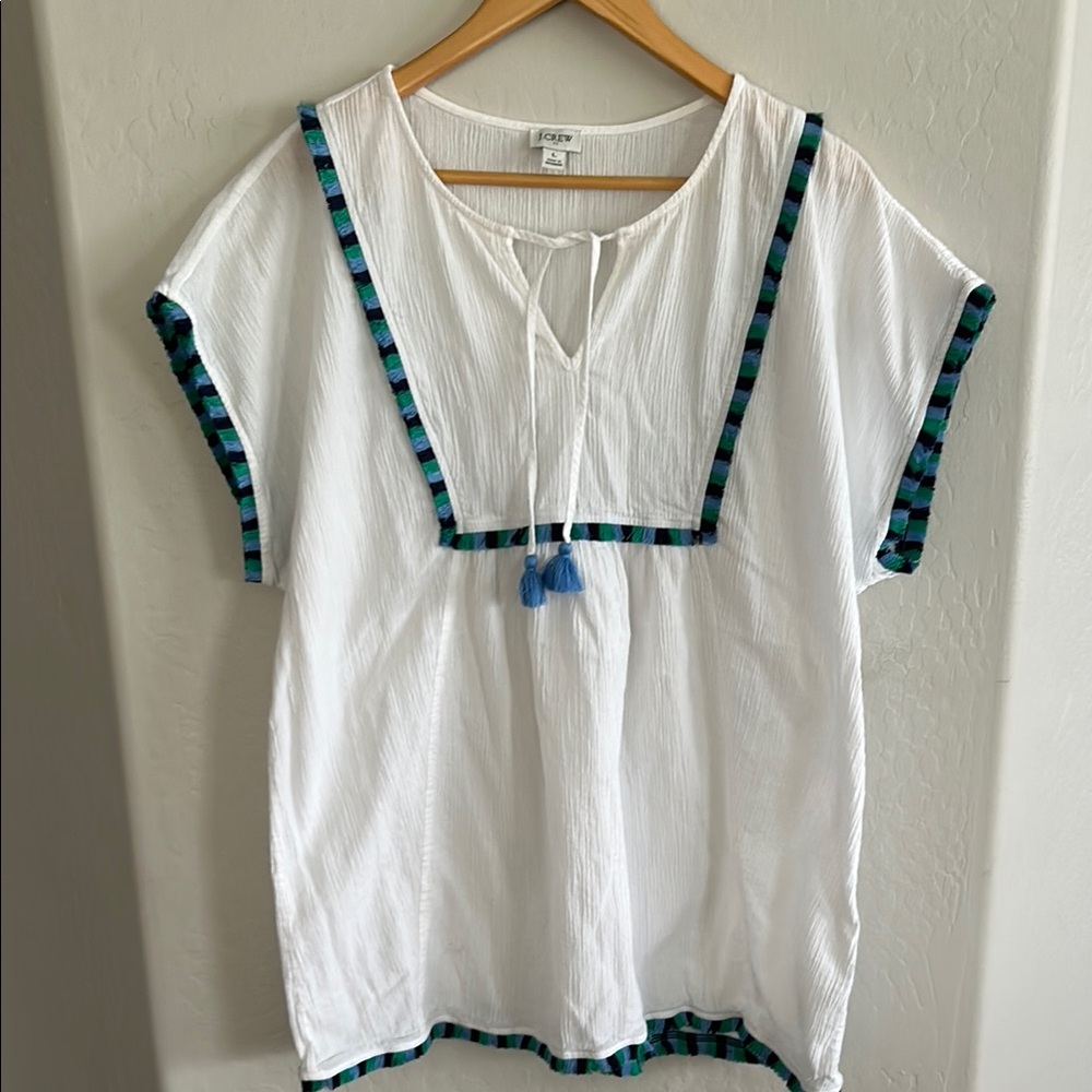 JCrew Swim Coverup White and Blue, Women’s